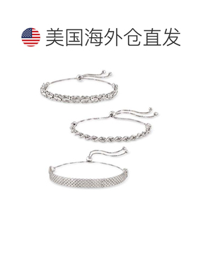 自营Ross-Simons 纯银首饰套装：多链 Bolo 手链 - 白色 美国奥莱