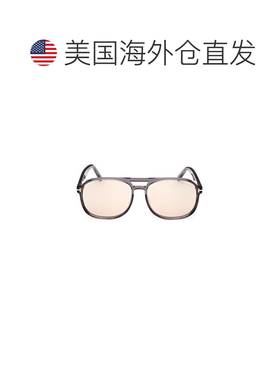 自营tom ford半透明灰色醋酸纤维飞行员太阳镜，金属装饰-紫色 美