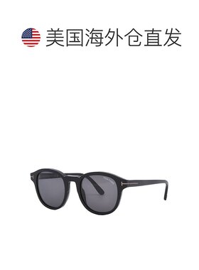 自营Tom Ford Sunglasses Round Full Rim, Shiny Black Frame An