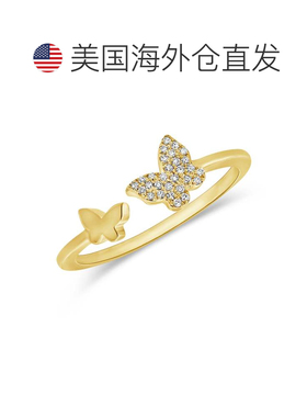 自营sabrina14k 金 & 钻石开口蝴蝶戒指 - 黄色 美国奥莱直发