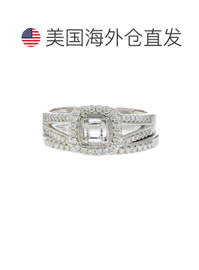 自营 vir jewels1/3 克拉半镶钻石新娘套装带公主中心银尺寸 7 -