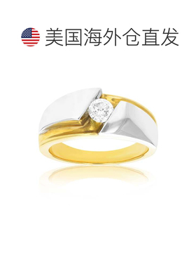 自营vir jewels1/2 克拉男士钻石订婚戒指 18K 黄金和铂金 - 白色