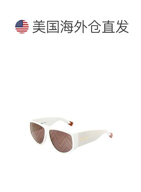 自营 missoni米索尼女式MIS 0165/s 61mm太阳镜-白色 美国奥莱直