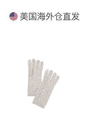 自营Bruno Magli中心电缆羊绒手套-灰色 美国奥莱直发