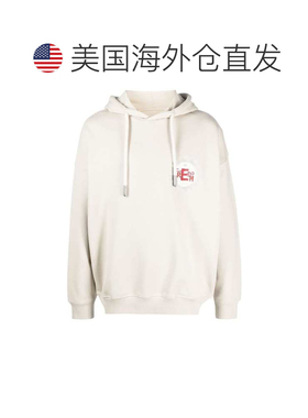 自营Emporio Armani Men's Cotton Hoodie With Logo - white 美