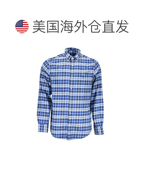 自营Gant Cotton Men's Men's Shirt - blue 美国奥莱直发