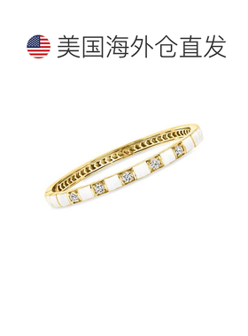 自营Ross-Simons Lab-Grown Diamond and White Enamel Bangle Br