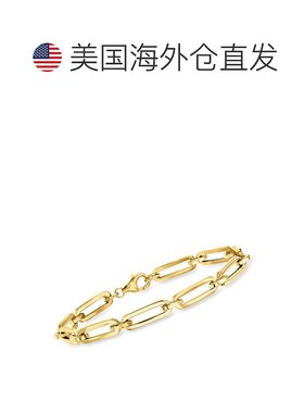 自营 Ross-Simons 意大利 14 克拉黄金回形针链式手链 - 7 英寸
