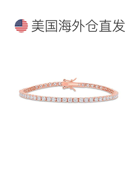 自营mimi & max5 1/10 CT DEW 镀玫瑰金纯银制造莫桑石网球手链 -