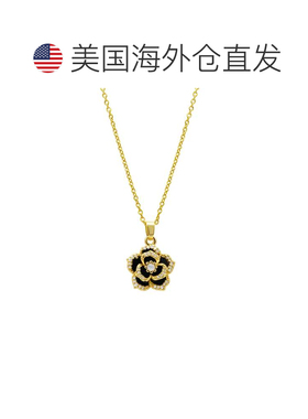 自营adornia14k Gold Plated Black Crystal Carnelian Necklace