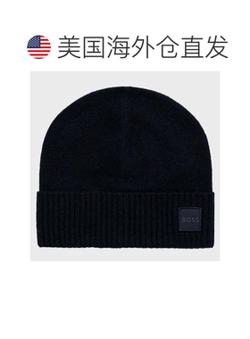 自营Hugo Boss Men's Akaio Ribbed Wool Blend Beanie, Black -