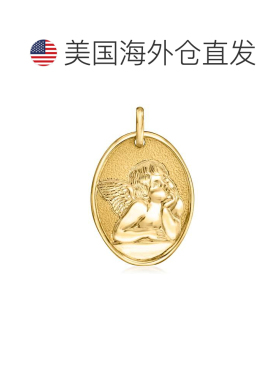 自营Ross-Simons 意大利 14kt 黄金 Raffaello\'s Angel 吊坠 黄