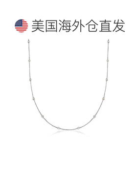 自营Ross-Simons 0.50- 925 纯银包边镶钻石站项链 - 16 英寸 美