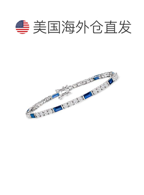 自营Ross-Simons 纯银 CZ 和仿蓝宝石网球手链 - 7.5 英寸 美国奥