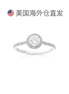 自营vir jewels1 克拉女式婚礼订婚戒指，14K 白金圆形实验室种植