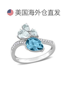 自营 mimi & max1 7/8 CT TGW 梨形伦敦蓝托帕石和海蓝宝石和 1/1