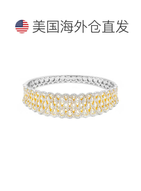 自营diana m.18 克拉白金钻石手镯，饰有 6.50 克拉总重量半圈钻