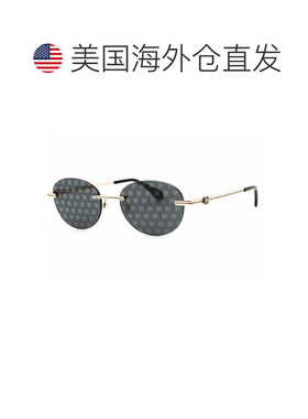 自营Palm Angels Sunglasses Oval Rimless, Gunmetal Frame And