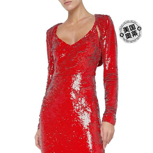 自营 L'AGENCE罗科亮片Shrug-红色性感 美国直发奥莱 - 图0