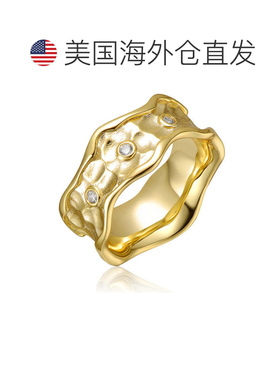 自营geneviveSterling Silver 14K Gold Plated with Clear Cubic