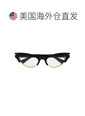 自营bottega veneta黑色缎带醋酸纤维猫眼太阳镜-黑色 美国奥莱直