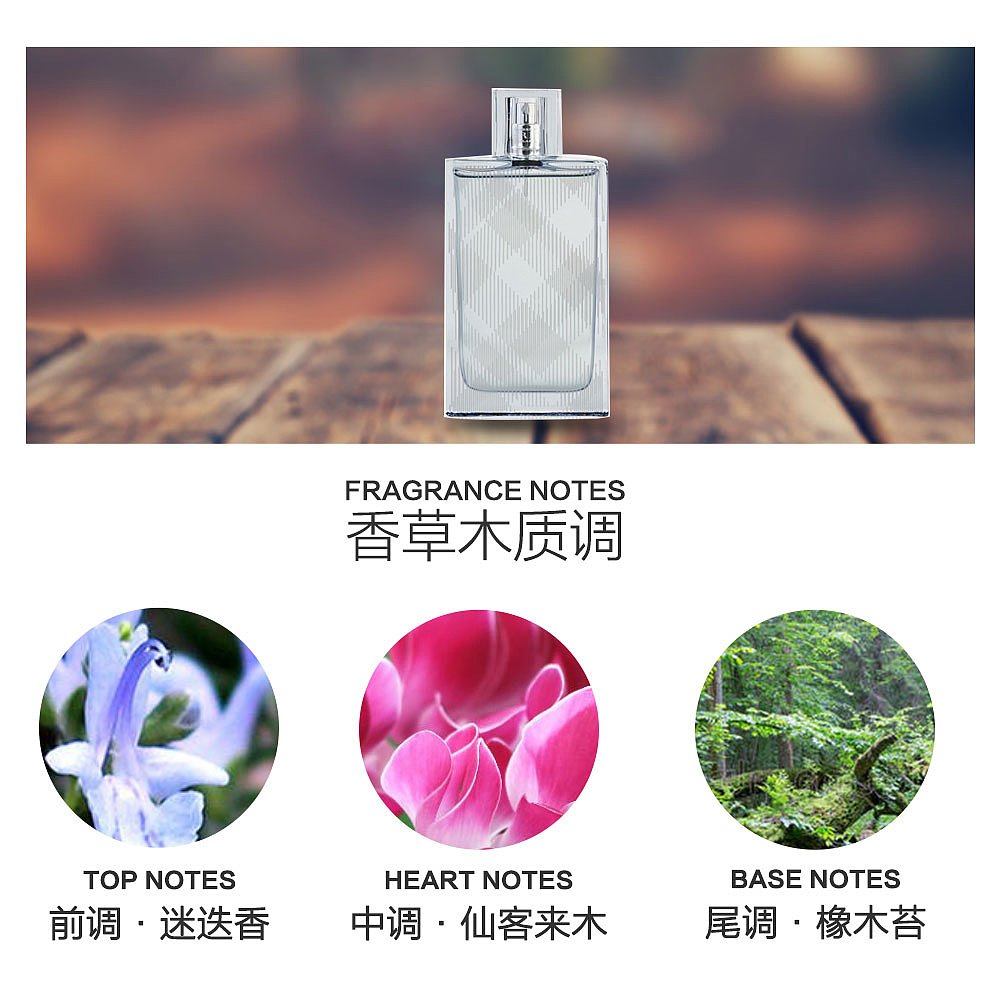 天猫国际美国直购美国直邮Burberry博柏利巴宝莉Brit水清悦动男士香水EDT50/100ml2