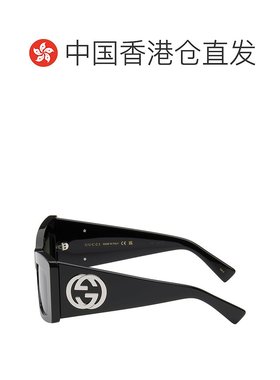 1h可退 香港直邮潮奢 Gucci 古驰 女士 黑色 Square Frame 太阳镜