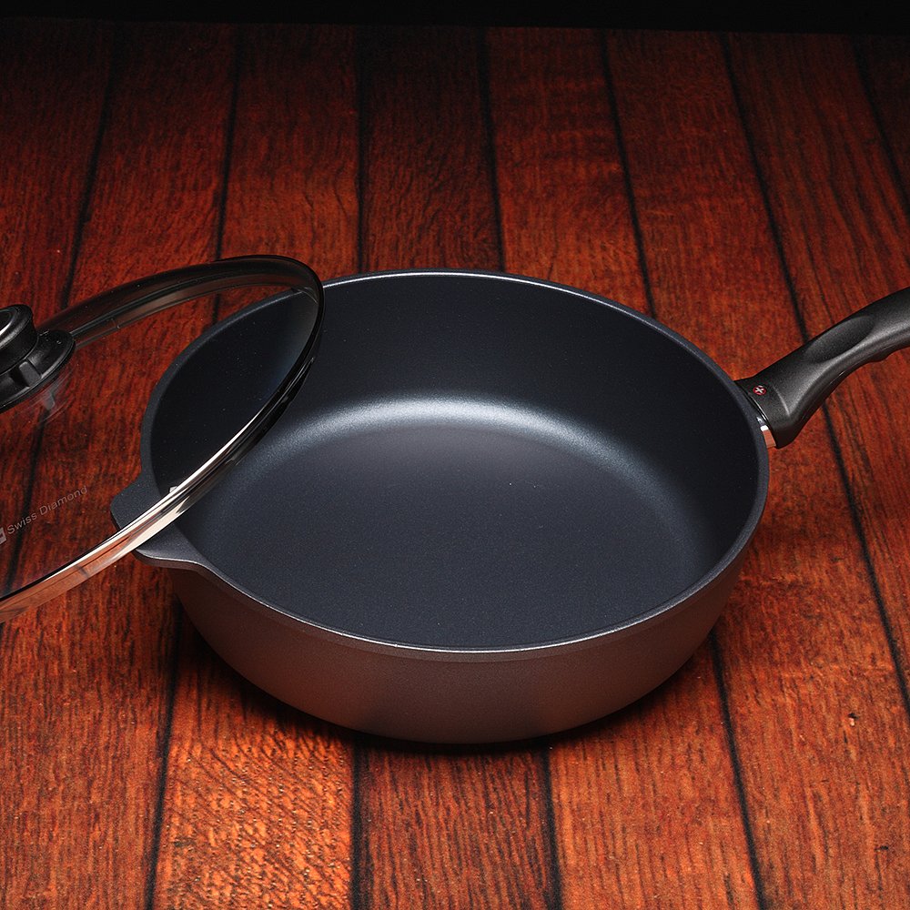 天猫国际美国直购美国直邮Swiss Diamond瑞仕钻锅黑色多功能铝合金不粘锅HD6728C3