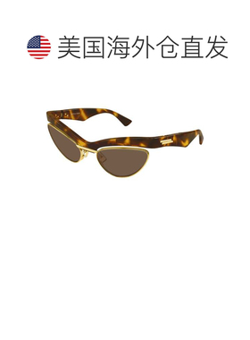 自营bottega veneta金色Bv1480s龟形大胆猫眼太阳镜-棕色 美国奥