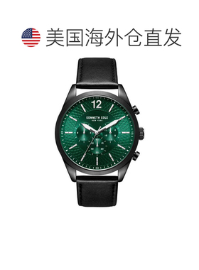 自营Kenneth Cole Men's 48mm Quartz Watch - black 美国奥莱直