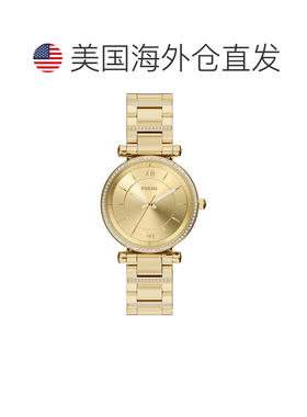 自营Fossil Women's Carlie Gold Dial Watch - gold 美国奥莱直