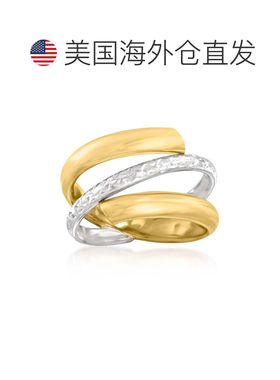 自营Ross-Simons 意大利 14kt 2 音金色螺旋戒指 - 多 美国奥莱直