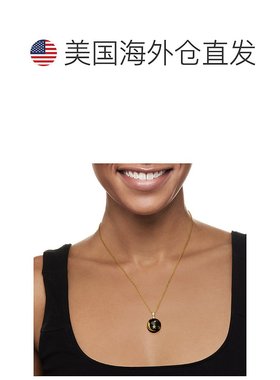 自营ross-simons罗斯-西蒙斯黑色珐琅和 . 18 克拉金镀在纯银上白