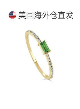 自营sabrina14K Yellow Gold Diamond & Emerald Ring - yellow g