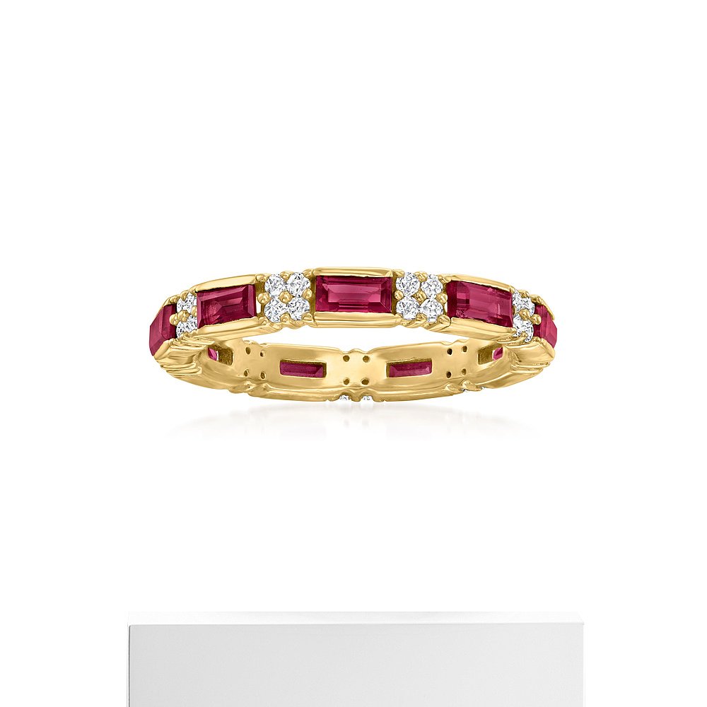 Ross-Simons Rhodolite Garnet and White Zircon Ring in 18kt G - 图3