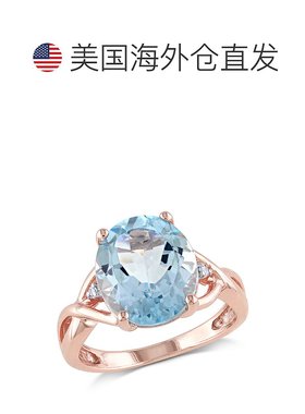 自营 Mimi & Max 5 1/2ct TGW 椭圆形蓝色托帕石和钻石 TDWist 开