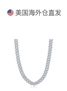 自营 simona纯银 8 毫米微密镶摩纳哥链 - 银 - 24 英寸链 美国奥