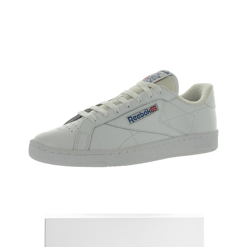 自营 reebokCLUB C GROUNDS 女士皮革训练跑步和训练鞋 - 白色/蓝 - 图3