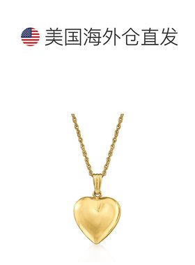 自营 Ross-Simons 14 克拉黄金膨化心形吊坠项链 - 20 英寸 美国