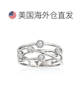 自营 925 纯银 Ross-Simons 钻石十字形戒指 - 白色 美国奥莱直发