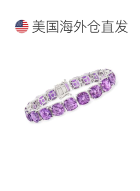 自营Ross-Simons  925 纯银紫水晶网球手链 7 英寸 美国奥莱直发
