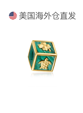 自营Ross-Simons Malachite Lucky Symbol Bead Charm in 18kt Go