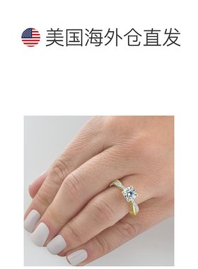 自营 pompeii3VS 1 1/4 克拉莫桑石和实验室培育钻石订婚扭纹戒指