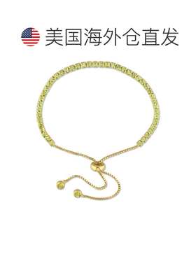 自营Mimi & Max 3 1/4ct TGW橄榄石流苏波洛手链镀黄色纯银10英寸