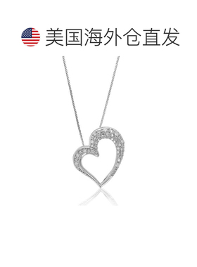 自营vir jewels1/10 克拉实验室生长圆形切割钻石心形吊坠项链 .9