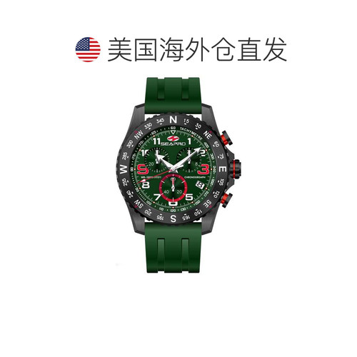 自营Seapro Men's Gallantry Green Round 44mm - green 美国奥莱 - 图1