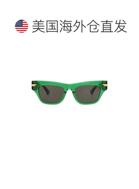 自营bottega veneta方形镜框醋酸纤维太阳眼镜-绿色 美国奥莱直发