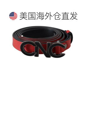 自营Costume National Reversible Leather Logo Women's Belt -