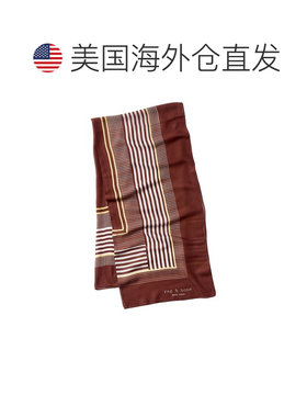 自营rag & bone碎布 & 骨细条纹真丝混纺围巾-紫色 美国 美国奥