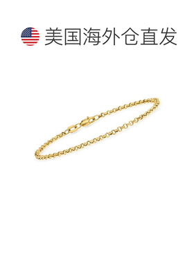 自营Ross-Simons 14kt 黄金 Rolo 链式手链 7 英寸 美国奥莱直发